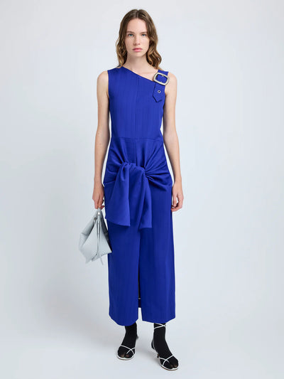 Jackie Dress in Technical Nylon Jacquard - Cobalt