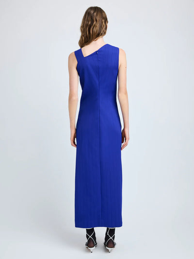 Jackie Dress in Technical Nylon Jacquard - Cobalt