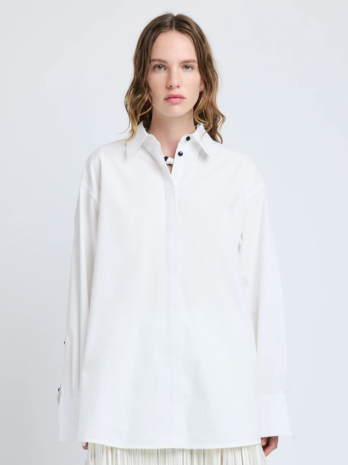 Addy Shirt in Compact Cotton Poplin - White