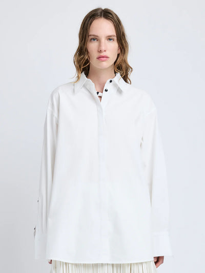 Addy Shirt in Compact Cotton Poplin - White