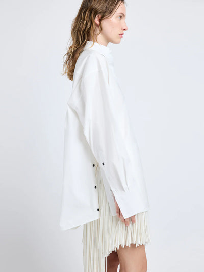 Addy Shirt in Compact Cotton Poplin - White