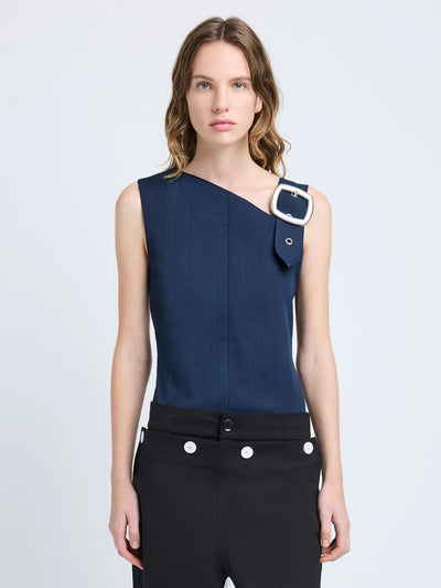 Marin Top in Technical Nylon Jacquard - Midnight