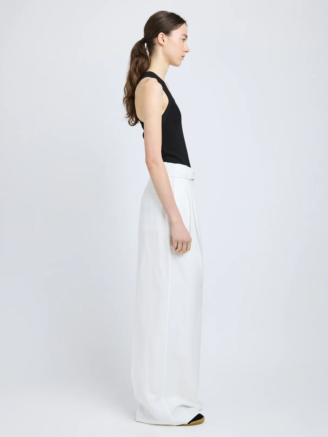 JULES PANT IN LINEN VISCOSE - Off-White