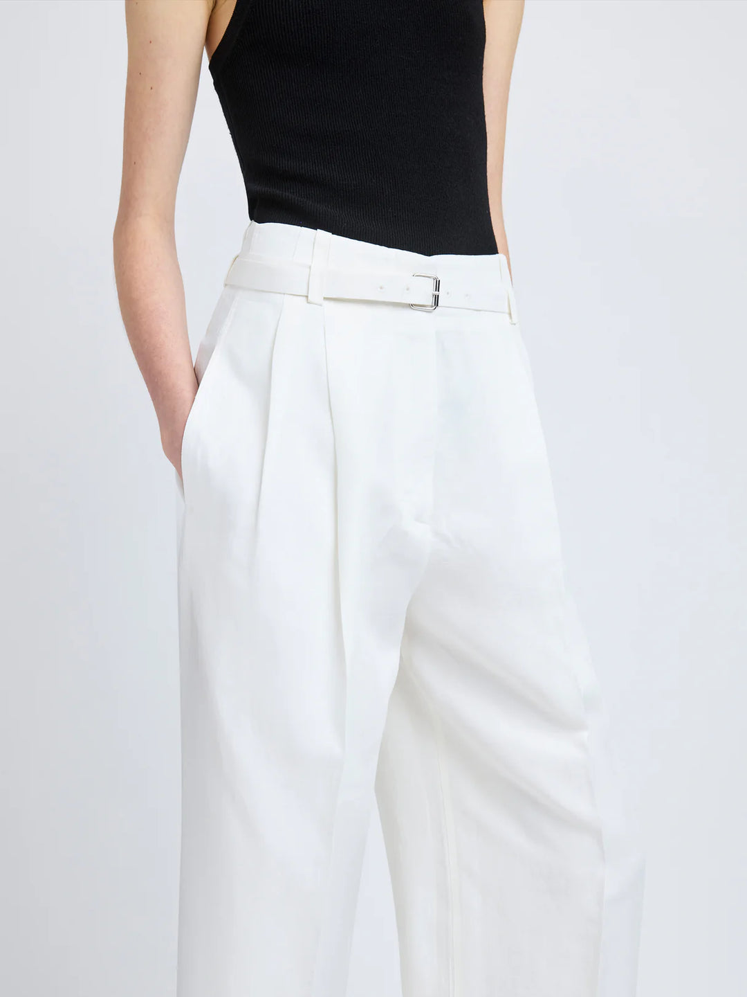 JULES PANT IN LINEN VISCOSE - Off-White