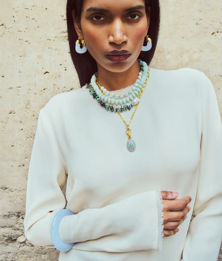 Organic Hoops - Marbled Blue