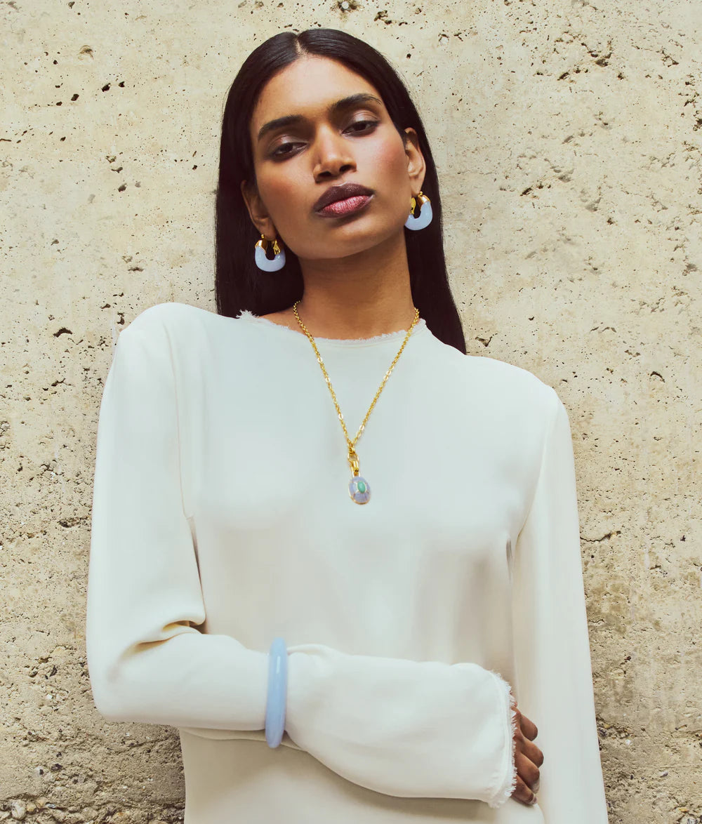 Organic Hoops - Marbled Blue