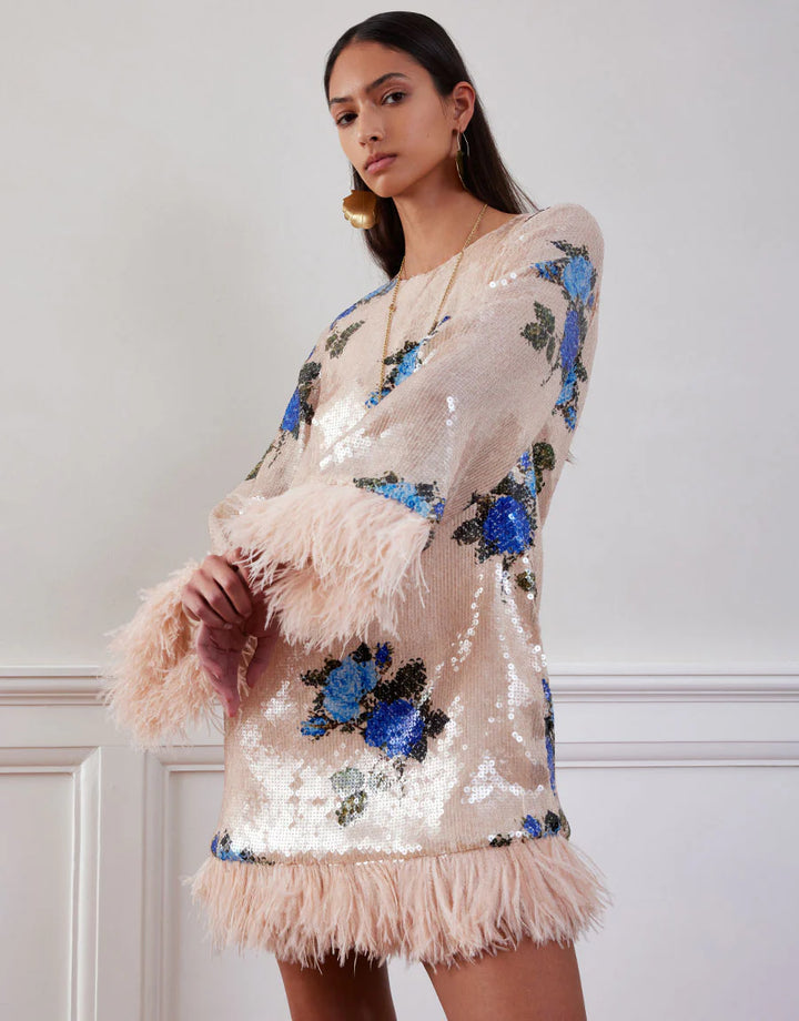 Stevie Sequin Mini Dress - Blue Multi