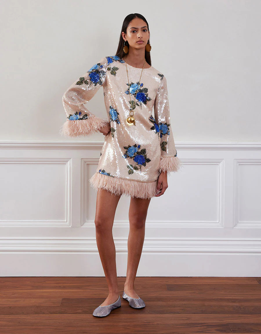 Stevie Sequin Mini Dress - Blue Multi
