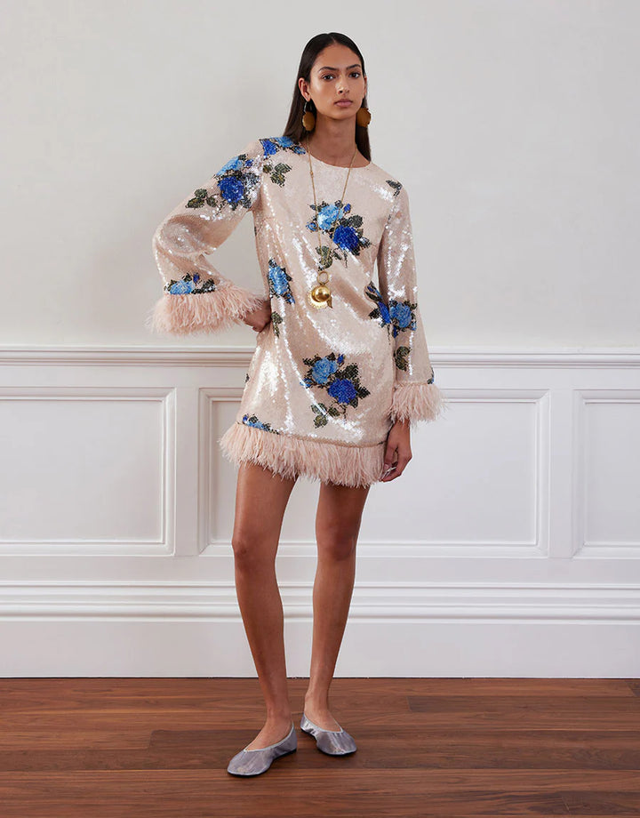 Stevie Sequin Mini Dress - Blue Multi
