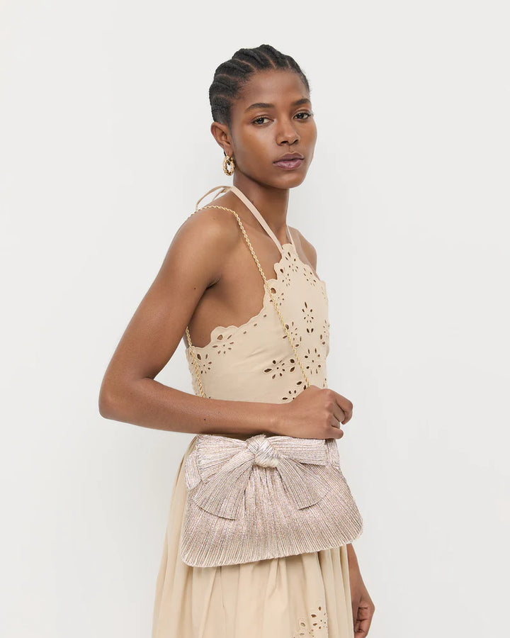 RAYNE PLEATED BOW CLUTCH - More Colors Available