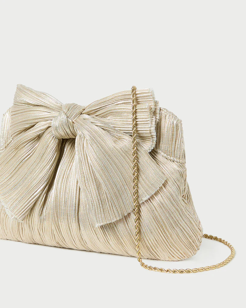 RAYNE PLEATED BOW CLUTCH - More Colors Available