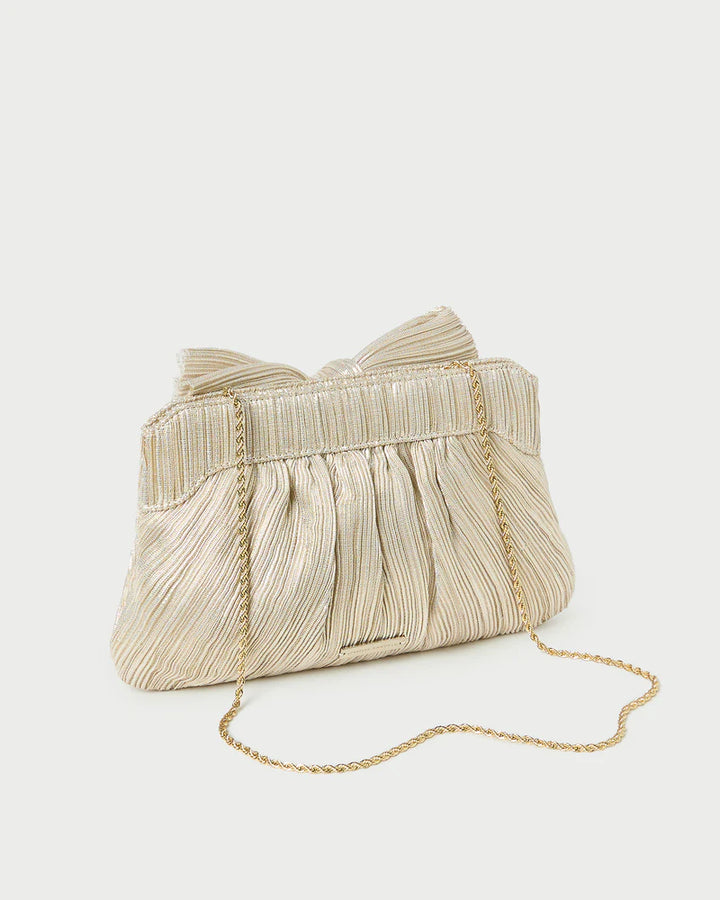 RAYNE PLEATED BOW CLUTCH - More Colors Available