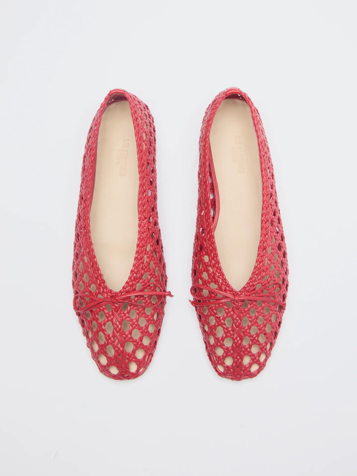 Regency Slipper - Crimson Woven Leather