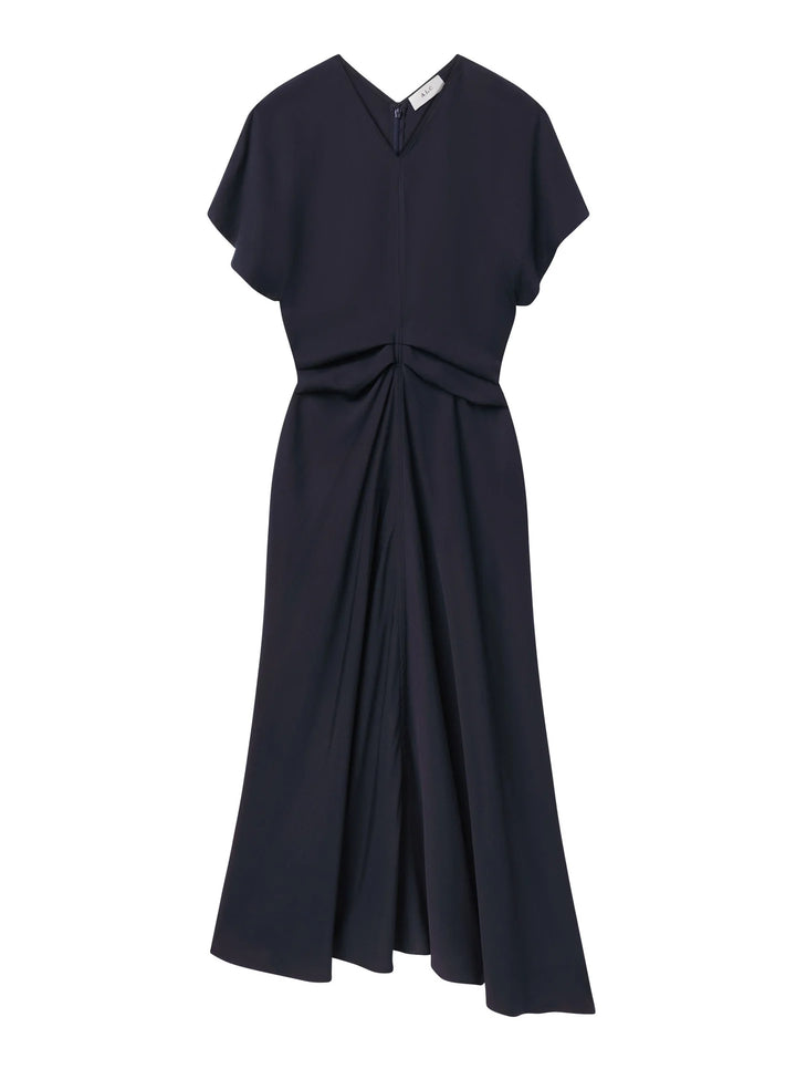 Rem Ruched Midi Dress - Midnight