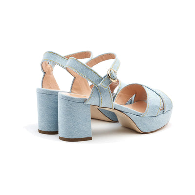 Deidre Platform Sandal - Washed Denim