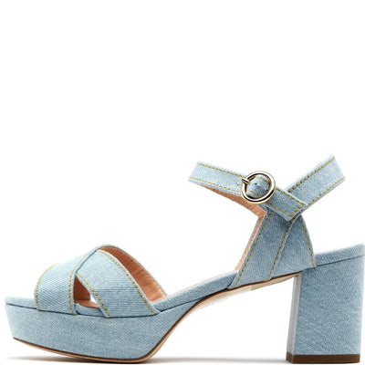 Deidre Platform Sandal - Washed Denim
