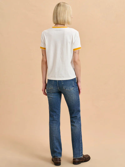 Ringer Tee - Ivory/Goldenrod