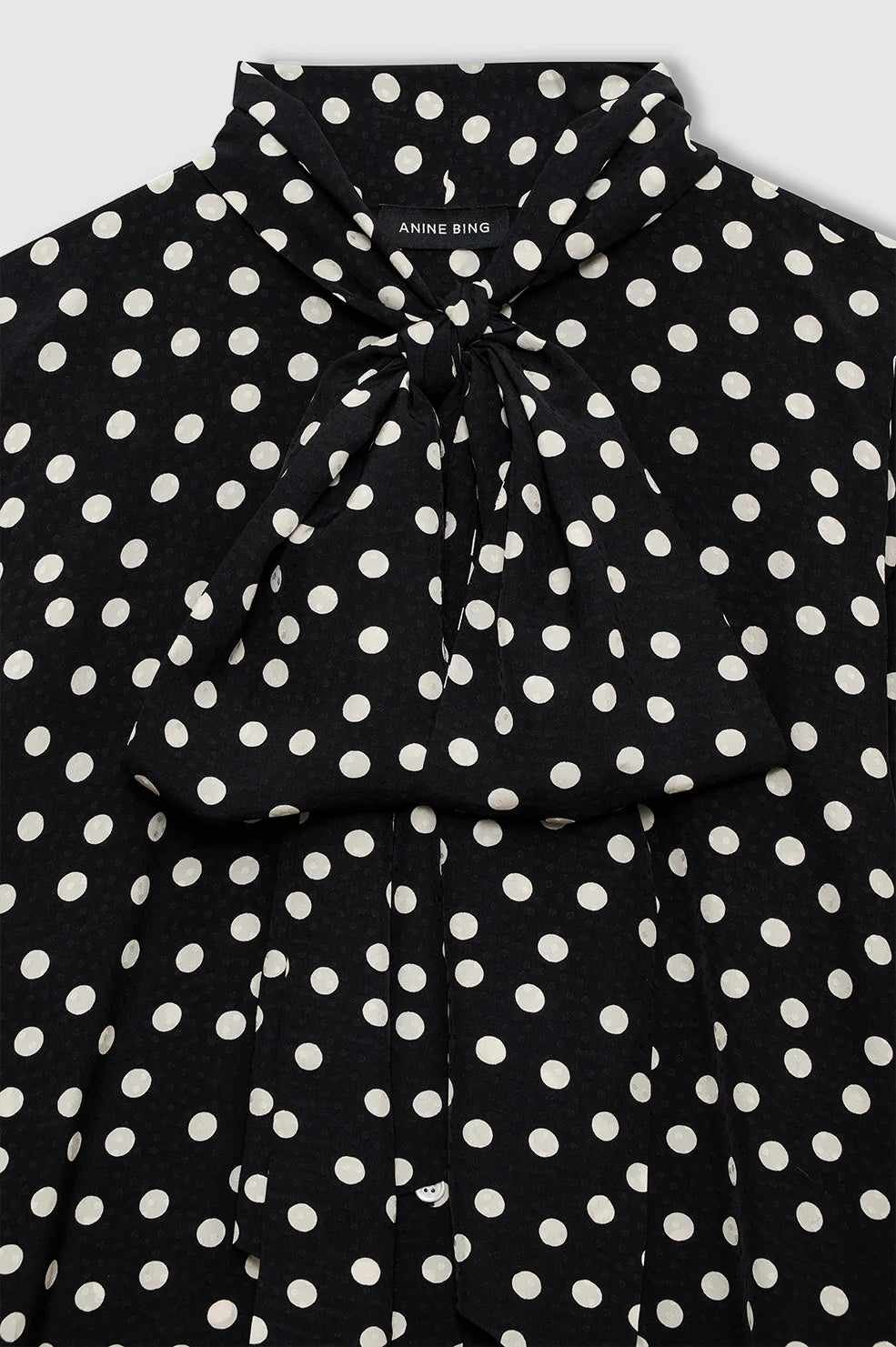 Ruby Shirt - Black and White Double Dot Jacquard