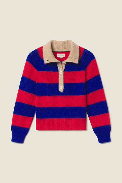 Juneau Sweater - Red/Blue Stripe
