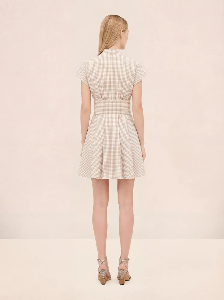Alizee gingham mini dress - Tan