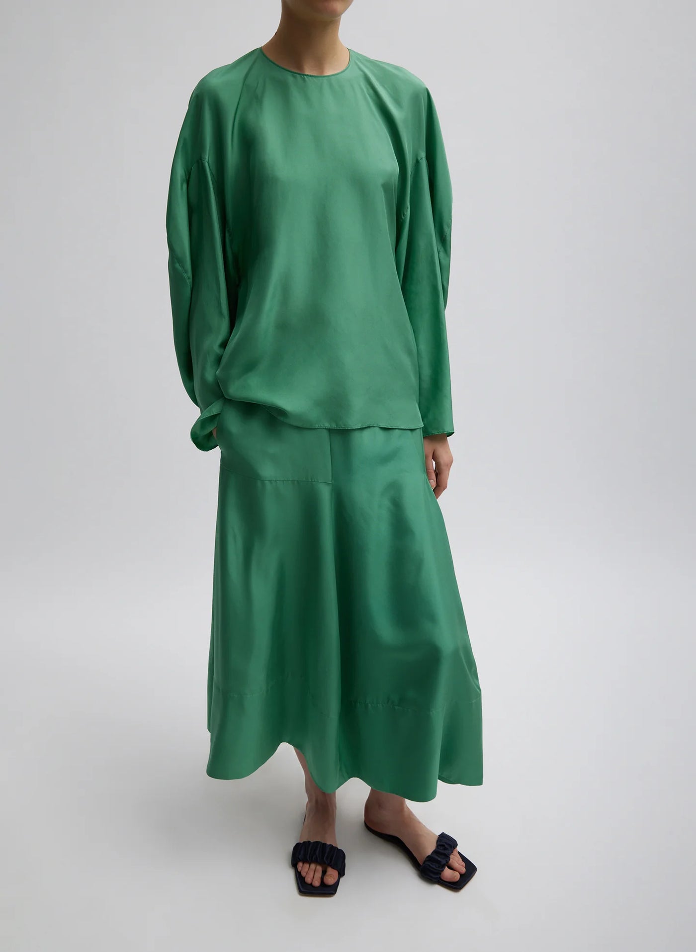 Silk Habutai Circular Seamed Skirt - More Colors Available