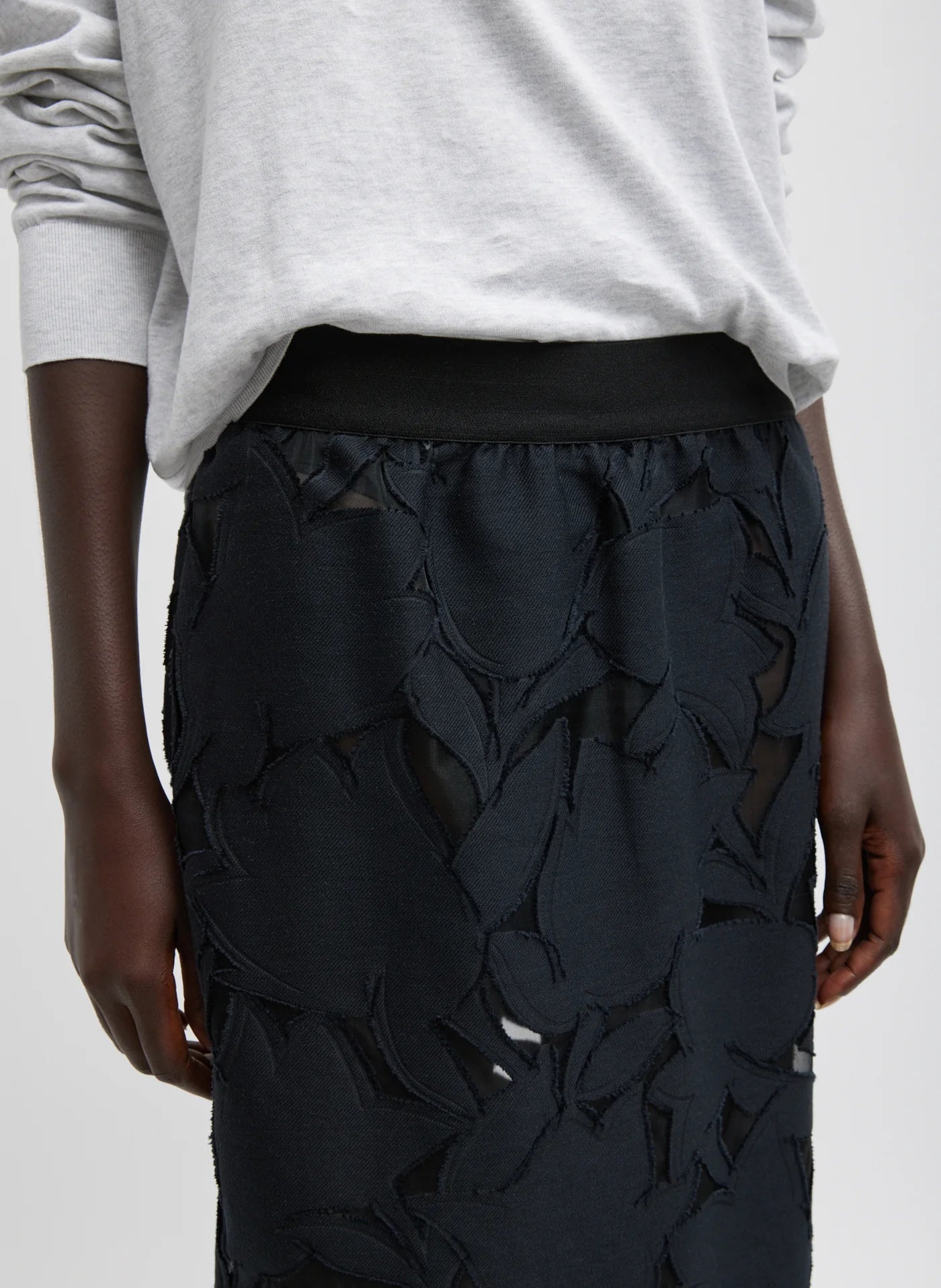Adelle Fil Coupe Pencil Skirt - Black