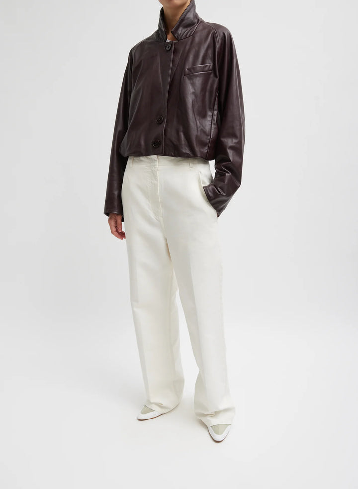 Distressed Garment Dyed Cotton Dobby Barry Jean - Off-White