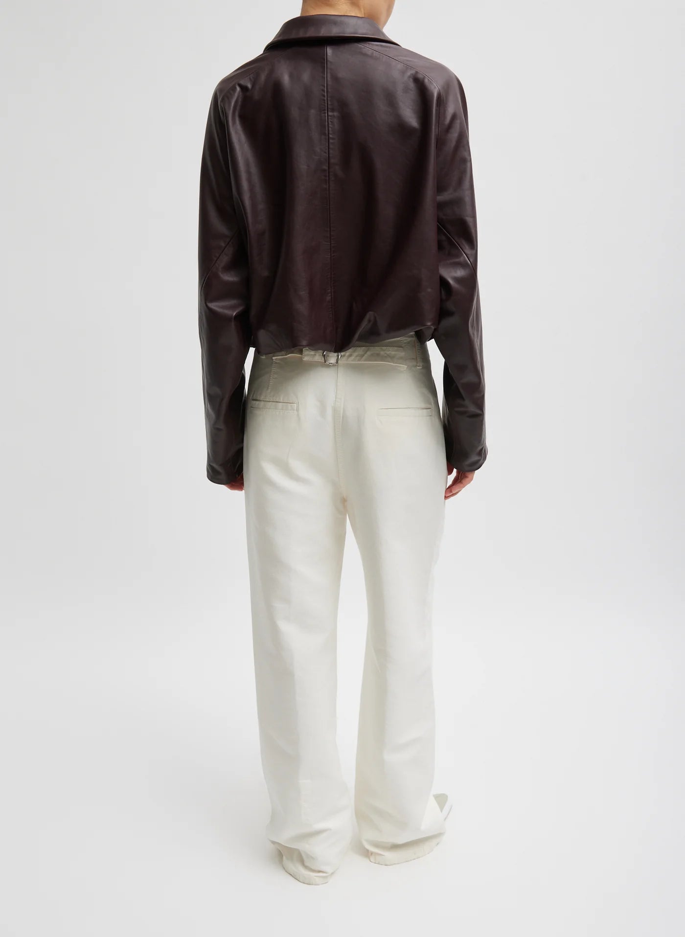 Distressed Garment Dyed Cotton Dobby Barry Jean - Off-White