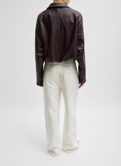 Distressed Garment Dyed Cotton Dobby Barry Jean - Off-White