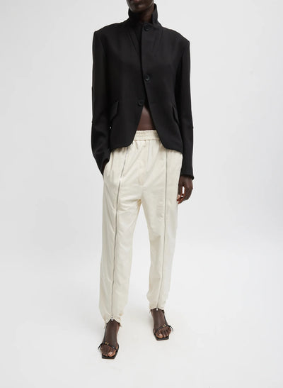 NYLON ZIPPER JOGGER - Ivory