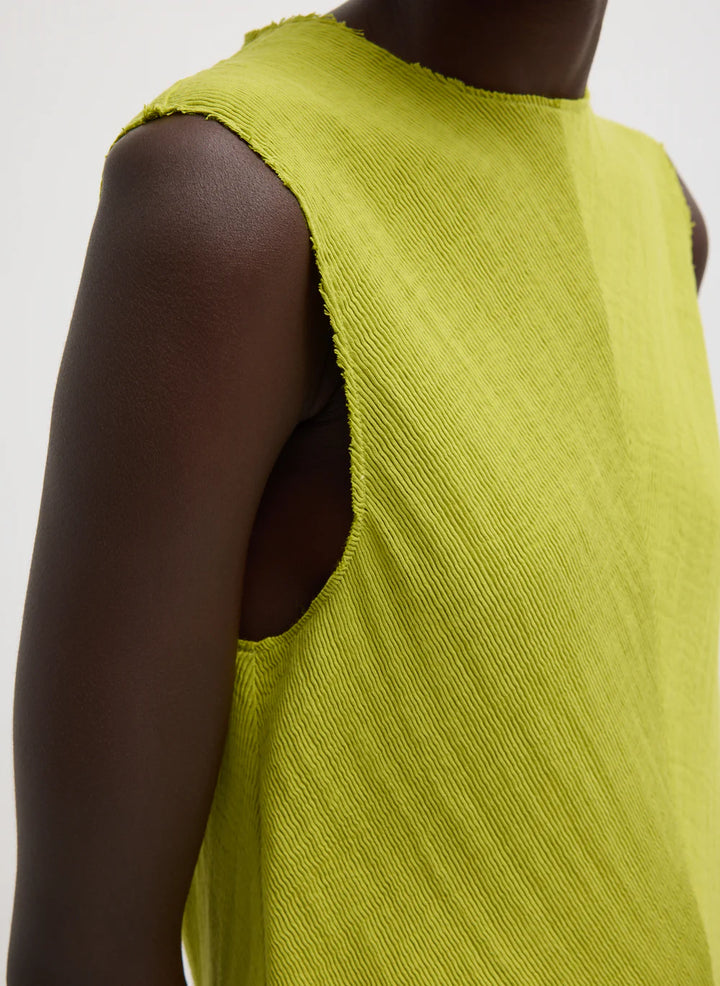 Plisse Bias Short Tunic Drees - Pistachio