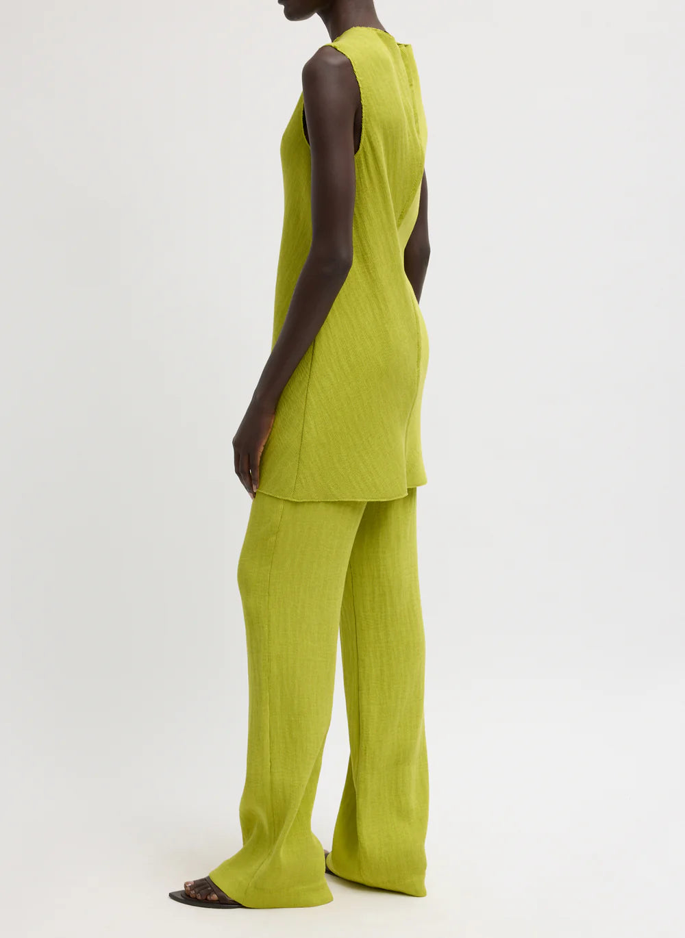 Plisse Bias Short Tunic Drees - Pistachio