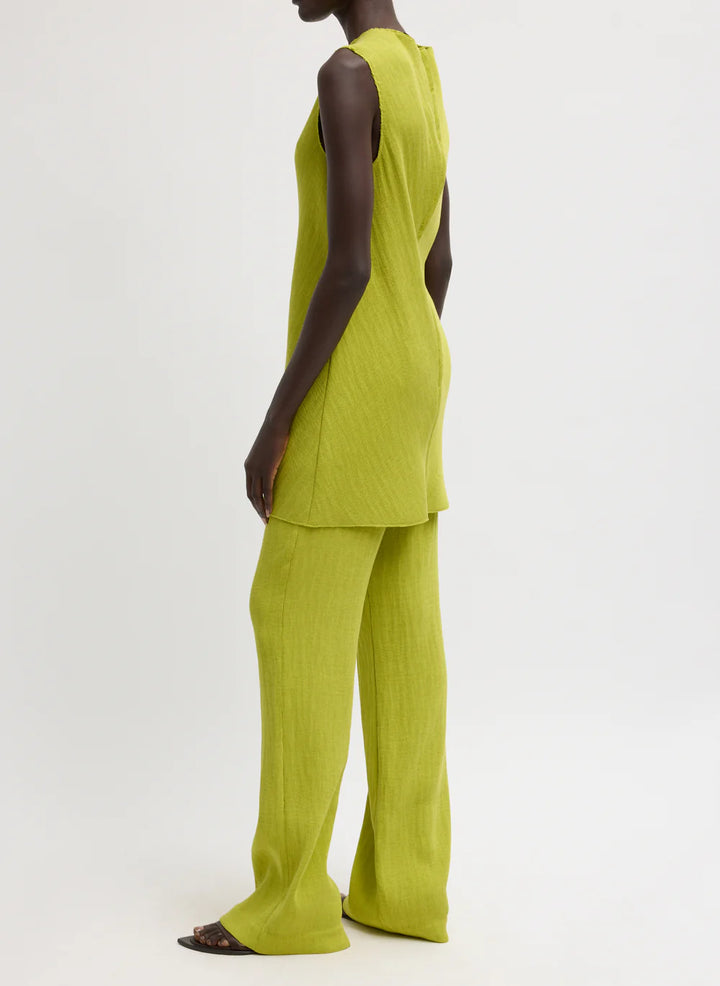 Plisse Bias Short Tunic Drees - Pistachio