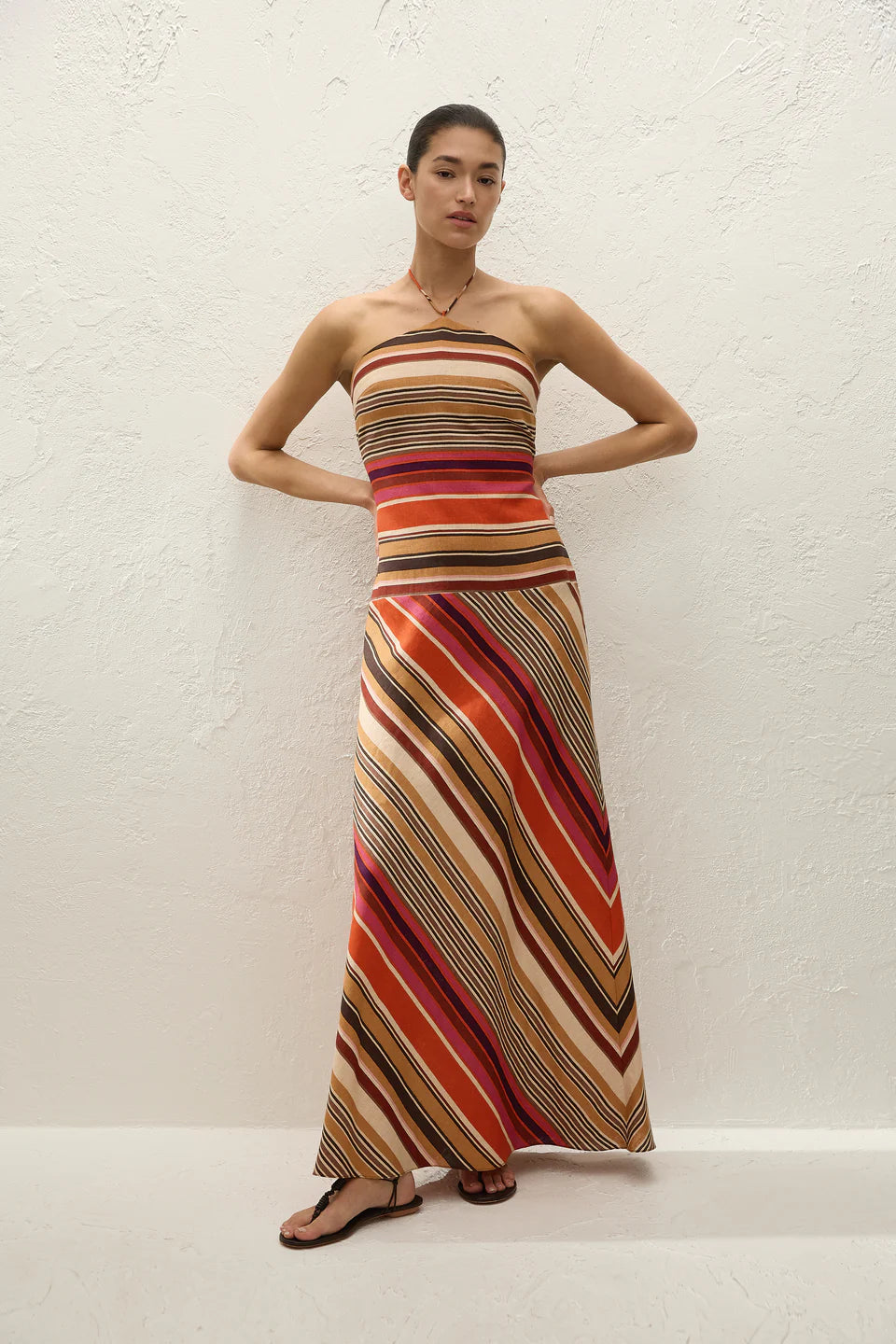 Clara Maxi Dress - Brown Multi