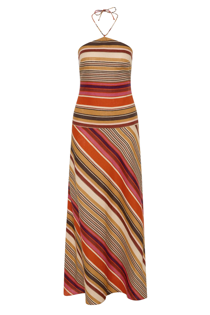 Clara Maxi Dress - Brown Multi
