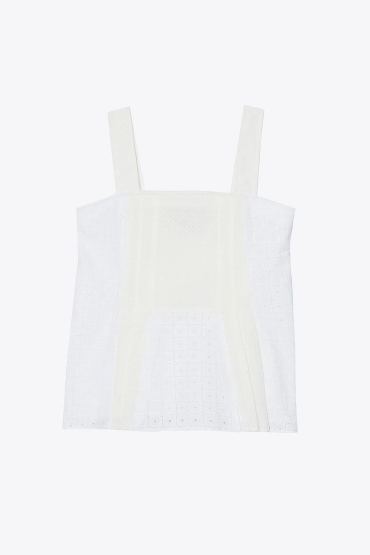 Broderie Anglaise Patchwork Cami - White