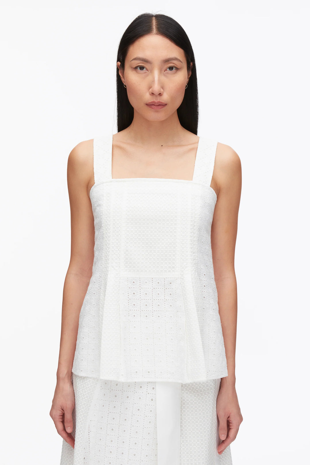 Broderie Anglaise Patchwork Cami - White
