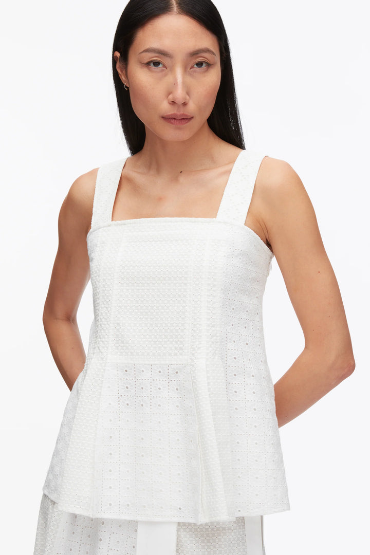 Broderie Anglaise Patchwork Cami - White