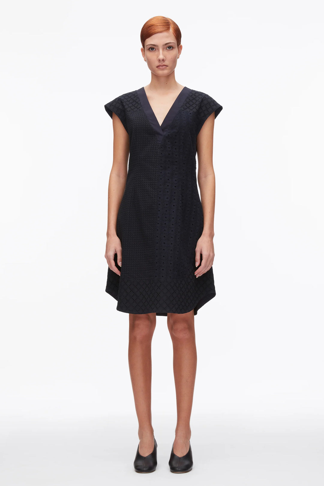 Broderie Anglaise Patchwork Sleeveless Dress - Midnight