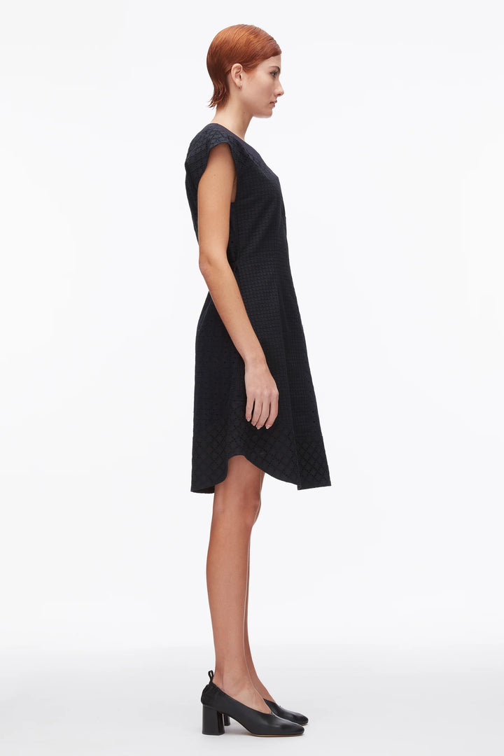 Broderie Anglaise Patchwork Sleeveless Dress - Midnight
