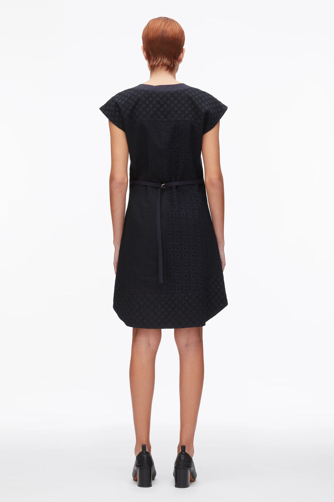 Broderie Anglaise Patchwork Sleeveless Dress - Midnight