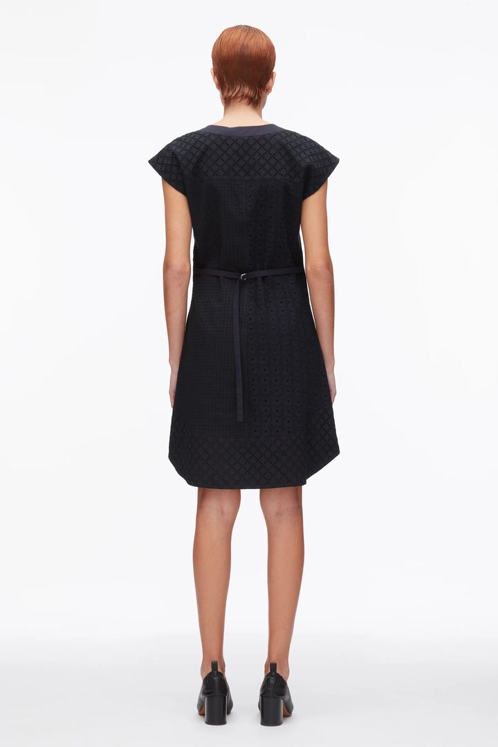 Broderie Anglaise Patchwork Sleeveless Dress - Midnight