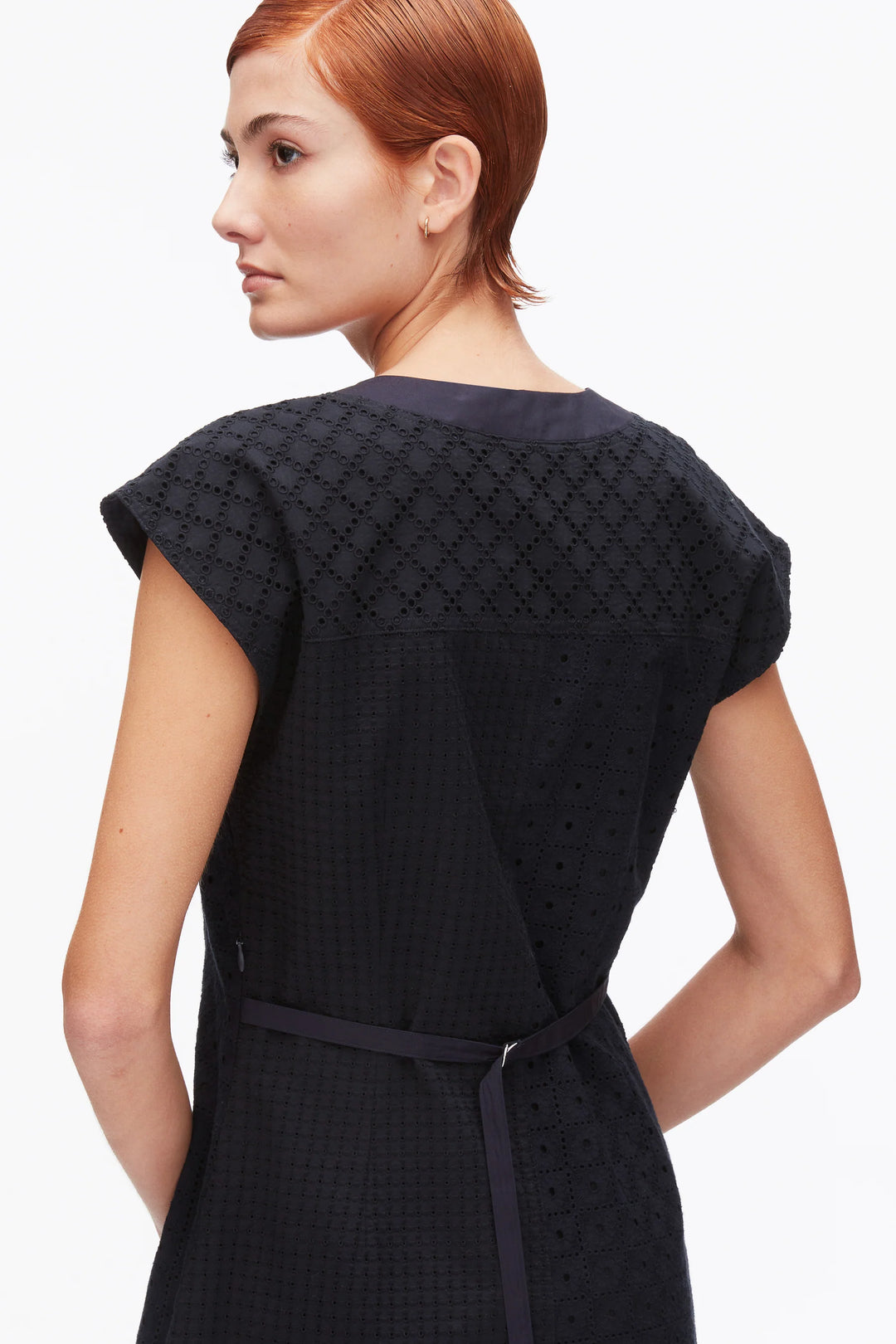 Broderie Anglaise Patchwork Sleeveless Dress - Midnight