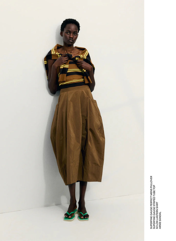 Nylon Lantern Skirt - Mocha