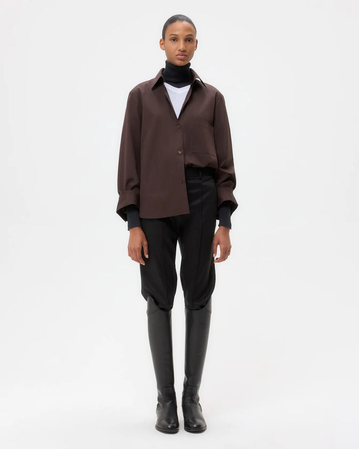 Next Morning Shirt in Super Compact Poplin - Chocolate