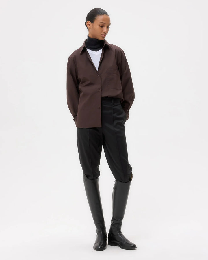 Next Morning Shirt in Super Compact Poplin - Chocolate
