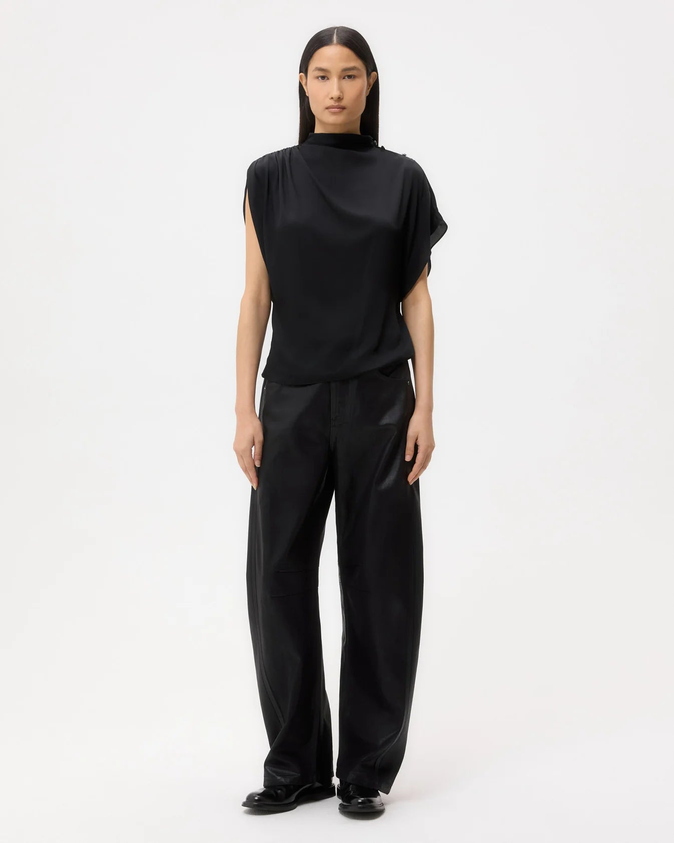Wish You Would Top in Silk Georgette - Black