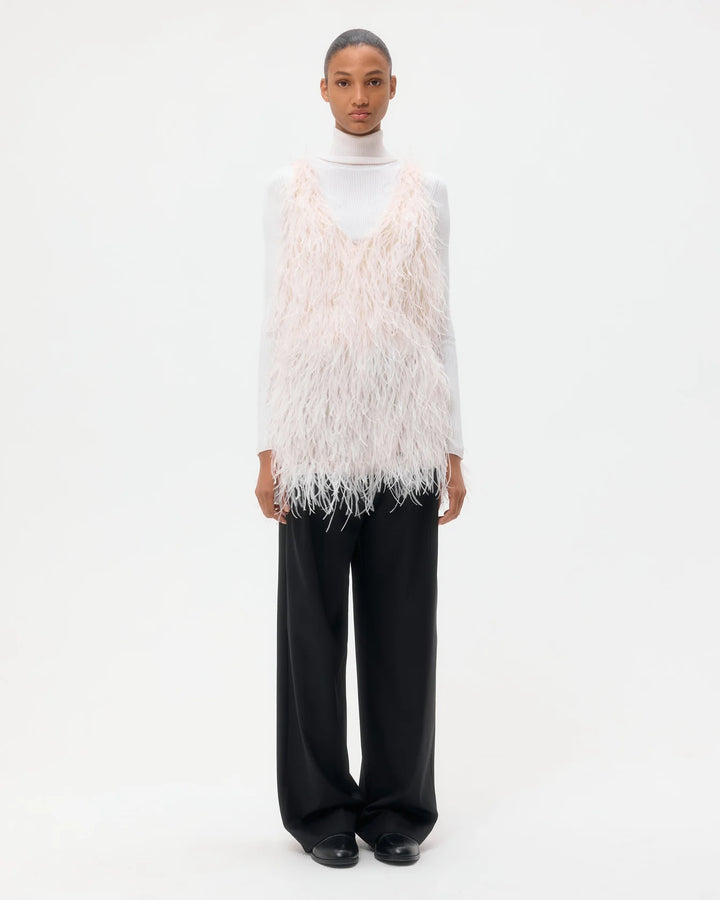 Mini Dress in Feathers - Ivory