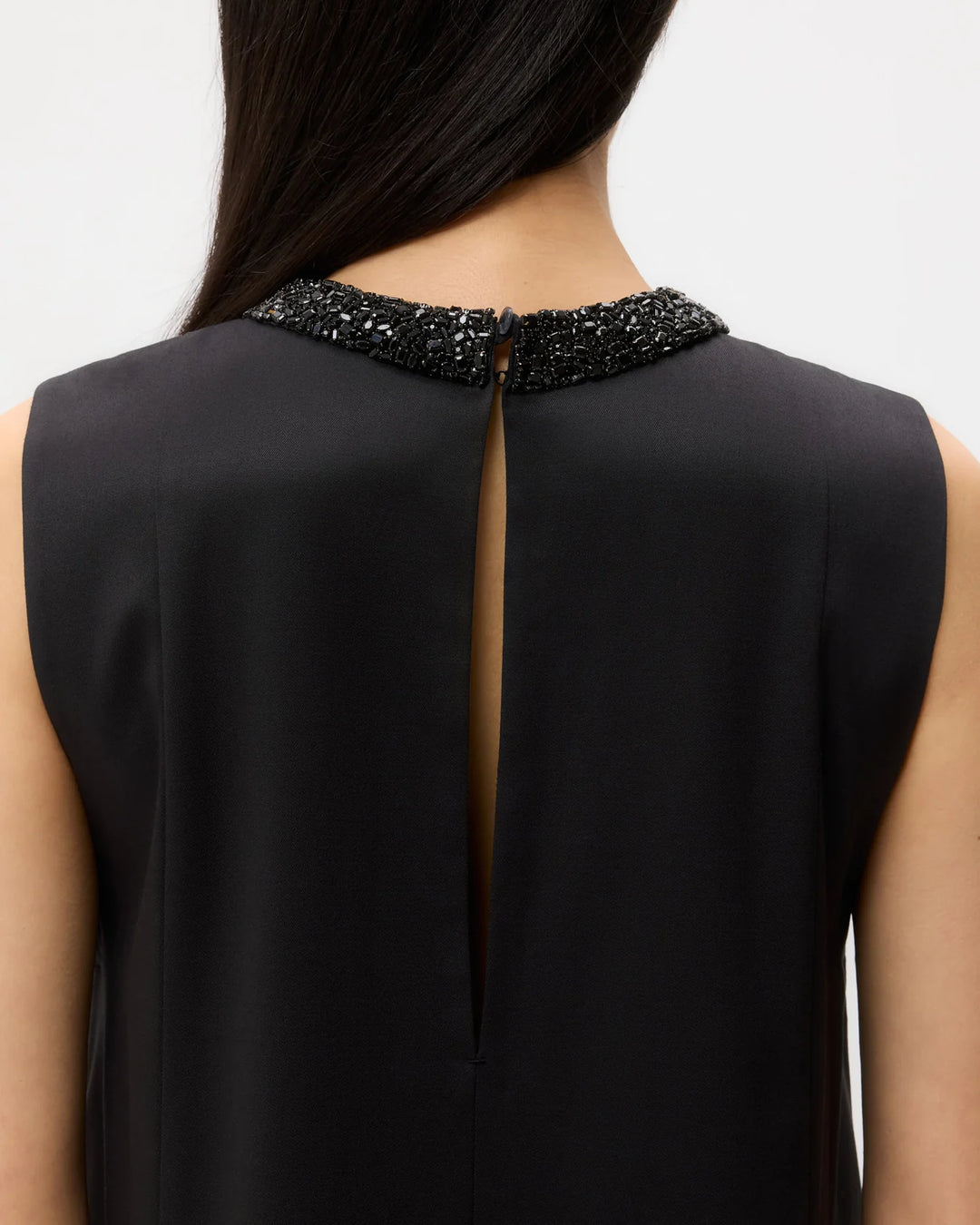 Capitol Dress With Crystal Collar - Black