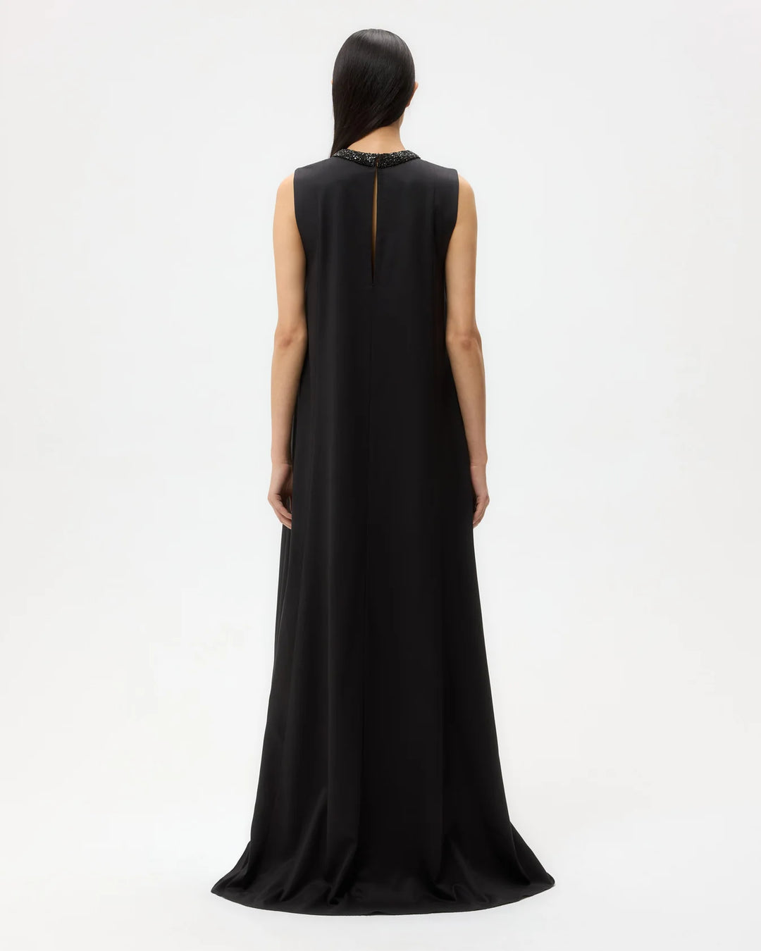 Capitol Dress With Crystal Collar - Black